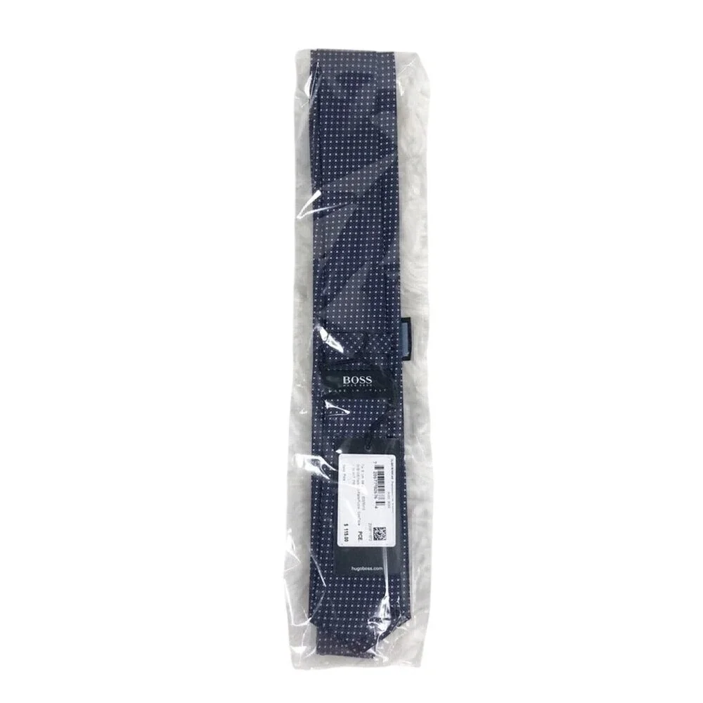 NWT Hugo Boss Silk Geometric Micro Dot Necktie Purple Formal Size OS